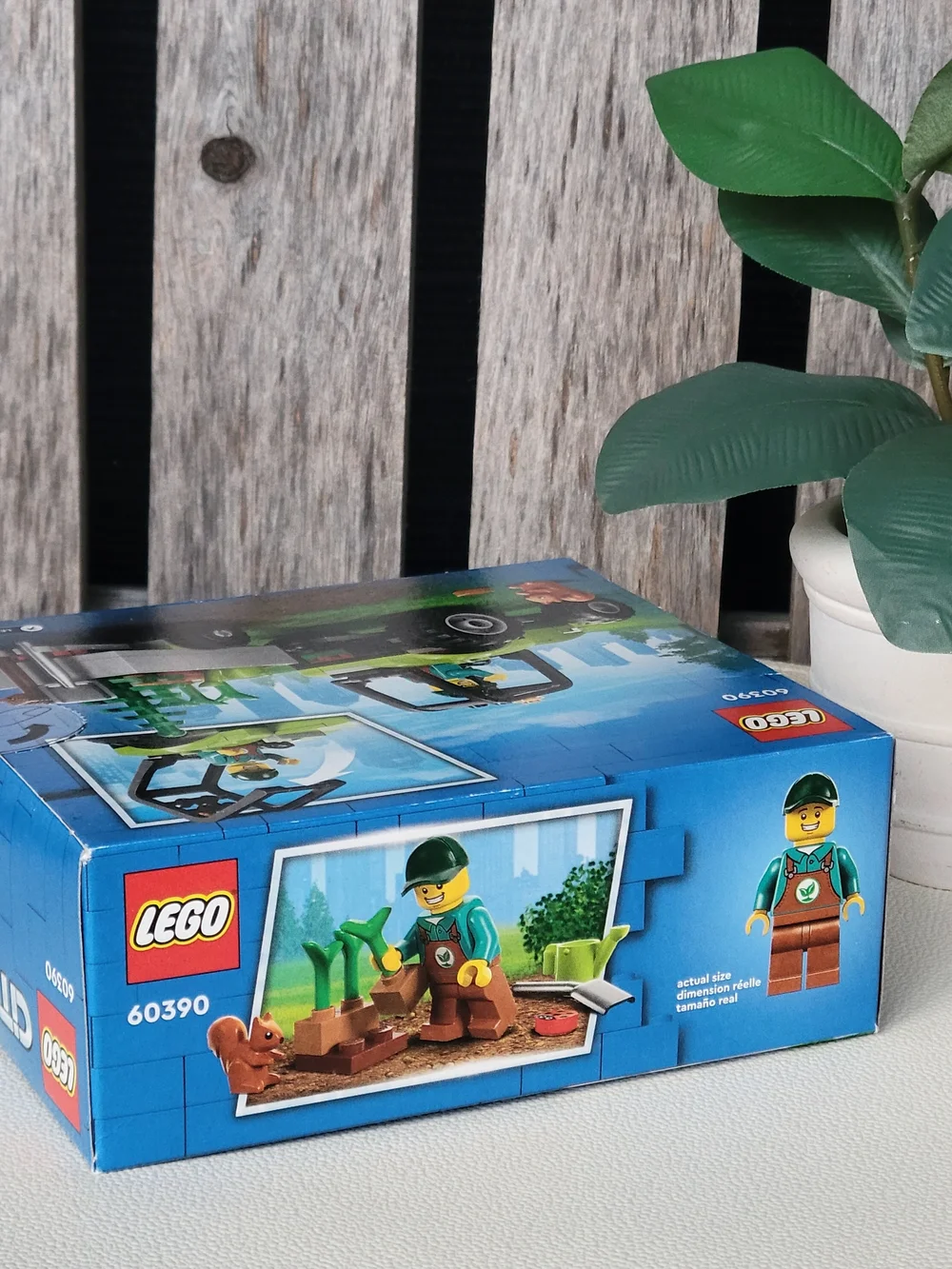 Lego Lime Green Tractor with Light Gray Trailer and Black Roll Cage - Picture 6 of 6